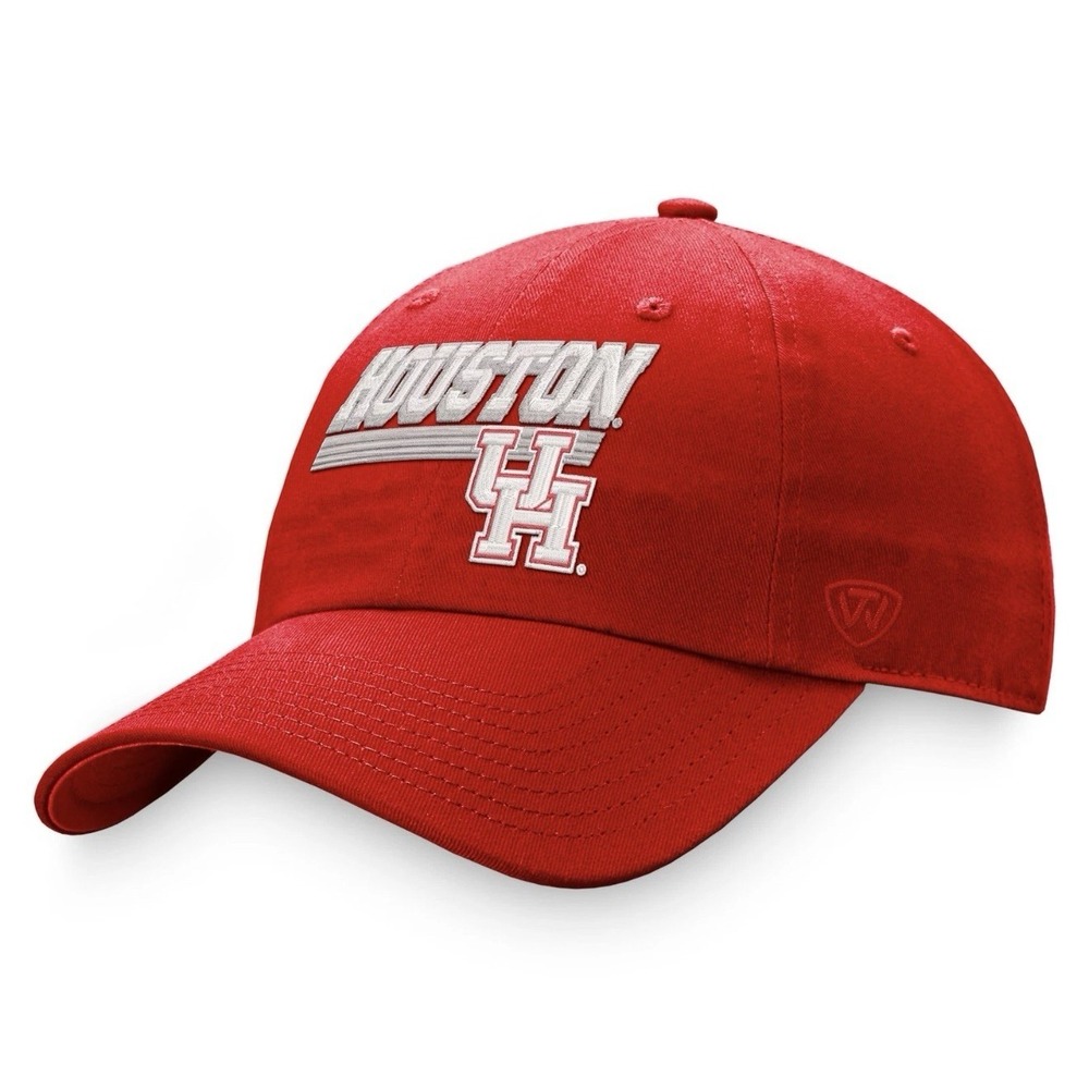 Men's Top of the World Red Houston Cougars Slice Adjustable Hat NCAA Cap